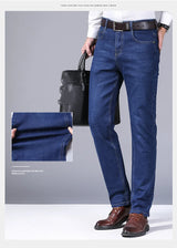 Men Fashion Straight Jeans Men 2026 New Stretch Slim Fit Pants Comfortable Soft Business Denim Trousers Male Brand Clothing
