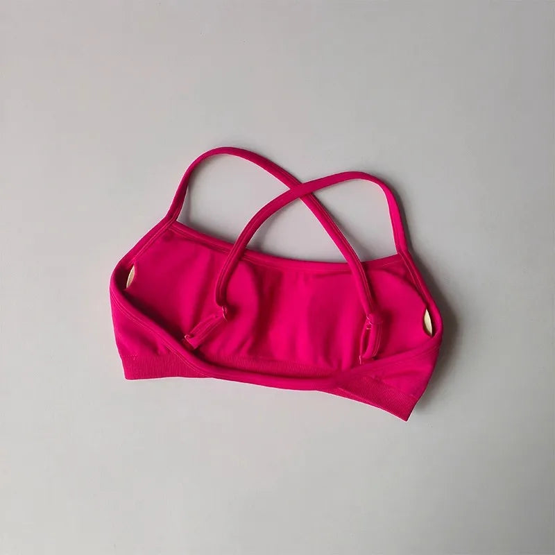 Seamless Women's Yoga Sports Bra Racer Back Nylon Breathable Running Gym Top Underwire Sexy Underwear Fitness Gym Bra Top