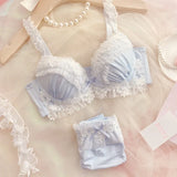 Teen Favorite! MOYISU Japanese Sweet Lolita Bra Set G Cup Heavy Steel Ring Support Heavy Lace Thin Cup Pure Sexy Large Bust CA