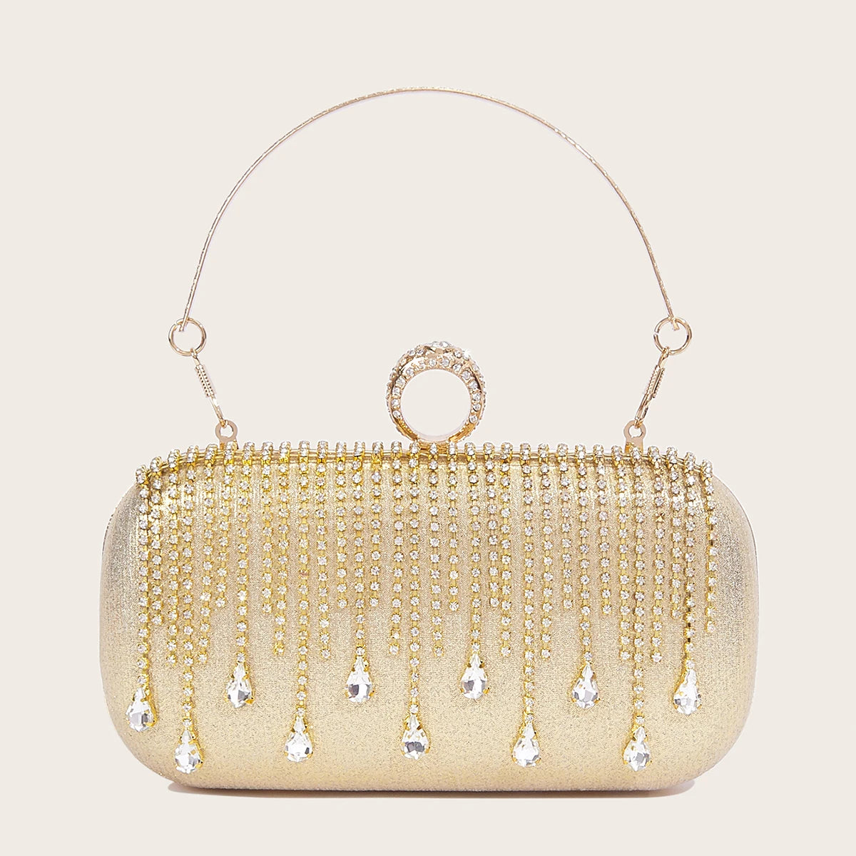 @Luxury Evening Clutch Bag Wedding Rhinestone Tassel Handbag Silver Purse Party Shoulder Bag for Women Fashion Black Bag