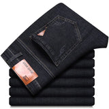 Men Fashion Straight Jeans Men 2026 New Stretch Slim Fit Pants Comfortable Soft Business Denim Trousers Male Brand Clothing