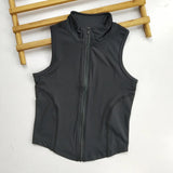 Zip Up Training Vest, Sleeveless Quick Dry Top for Gym, Running & Yoga, Casual Outer Wear