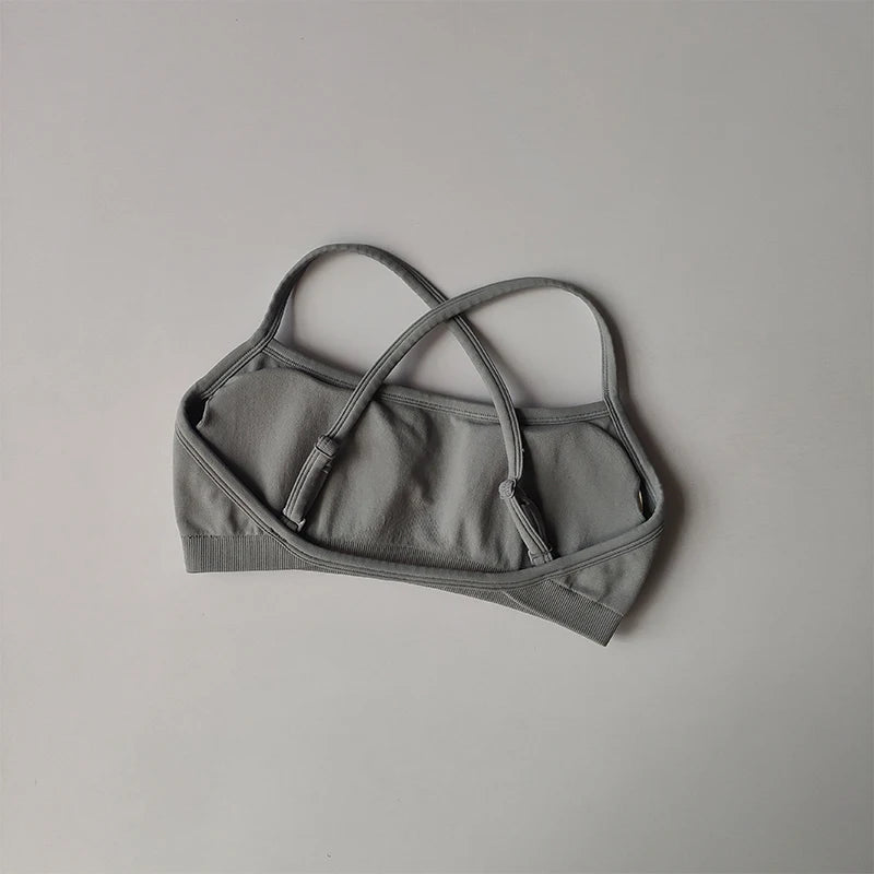Gathering Shock-proof and Beautiful Back Seamless Sports Bras Gym Women Top Crop Tube Yoga Tops Fitness Scrunch Bum Workout Suit