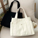 Large Capacity Canvas Tote Bags for Work Commuting Carrying Bag College Style Student Outfit Book Shoulder Bag Shopping Bag