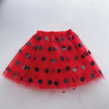 Children's mesh dress half skirt with big black dots, bee or ladybug dress, holiday carnival mini skirt