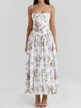 Suninheart Summer Clothes for Women Midi Elegant Dress 2025 New Arrivals White Floral Print Holiday Dress