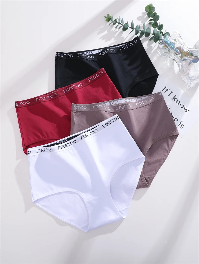 4Pcs S-XXL Cotton High Waist Underpants Women's Seamless High Elastic Belt Panties Comfortable Sports Briefs Breathable Lingerie