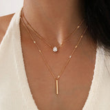 Trendy Zircon Pendant Necklace For Women Multilayer Chain Choker Fashion Female Party Shiny Jewelry Gift