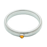 Waterproof Stainless Steel Retro Elasticity Thick Metal Polish Bracelet 18K Gold Plated Trend Fashion Unisex Jewelry Men Women