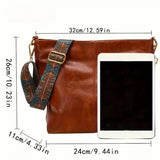 Women's Fashionable Solid Color Tote Bag, Casual Versatile Zipper Shoulder Bag for Daily Used, Trendy All-match Commuter Bag