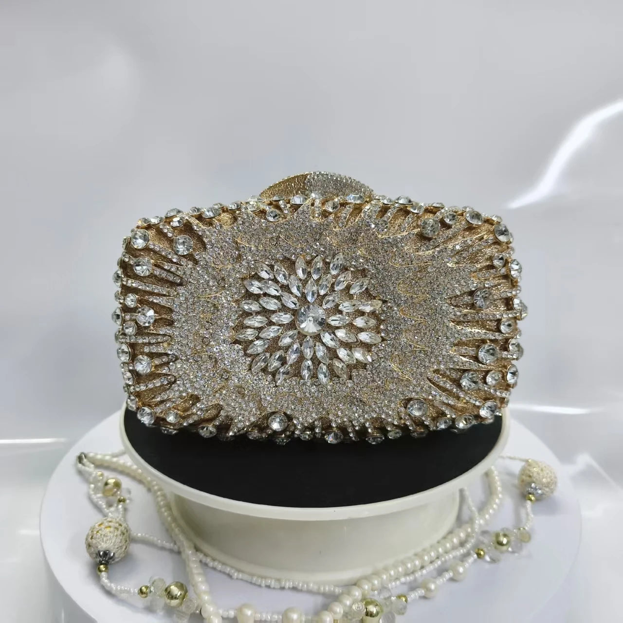 New Rhinestone Clutch Purse Women Elegant Wedding Party Bride Bag Prom Evening Handbag Sparkly Crystal Diamond Birthday Gift