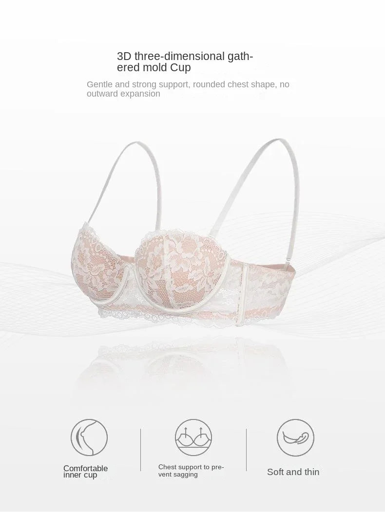 Women 1/2 Cup Lace Bra Sexy Floral Underwire Underwear Ladies Push Up Bras Female Comfortable Bra Half Cup Brassiere Lingerie