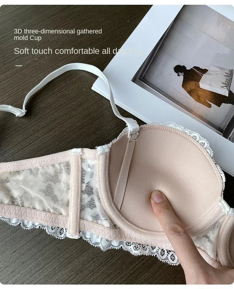 Women 1/2 Cup Lace Bra Sexy Floral Underwire Underwear Ladies Push Up Bras Female Comfortable Bra Half Cup Brassiere Lingerie