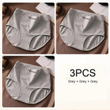 3PCS Woman High Waist Briefs Breathable Underwear Women Large Size Lingerie Pure Cotton Sexy Underware Triangular Panties Female
