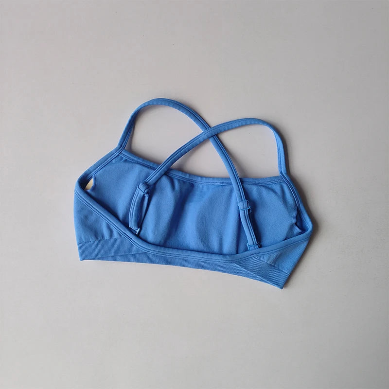 Gathering Shock-proof and Beautiful Back Seamless Sports Bras Gym Women Top Crop Tube Yoga Tops Fitness Scrunch Bum Workout Suit