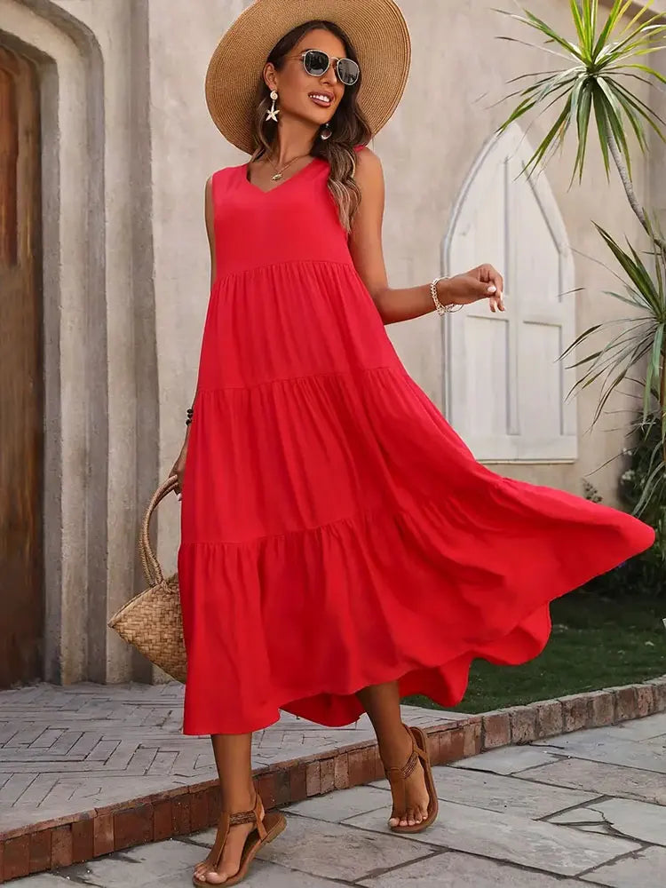 2024 Women Dress Summer Casual Brand Dresses Elegant Yellow Black Dress Femme