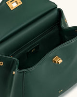 JW PEI Lucia Top-Handle Bag Luxury Designer Crossbody Shoulder Bag for Women Elegant Turn Lock Vegan Leather Messenger Purse