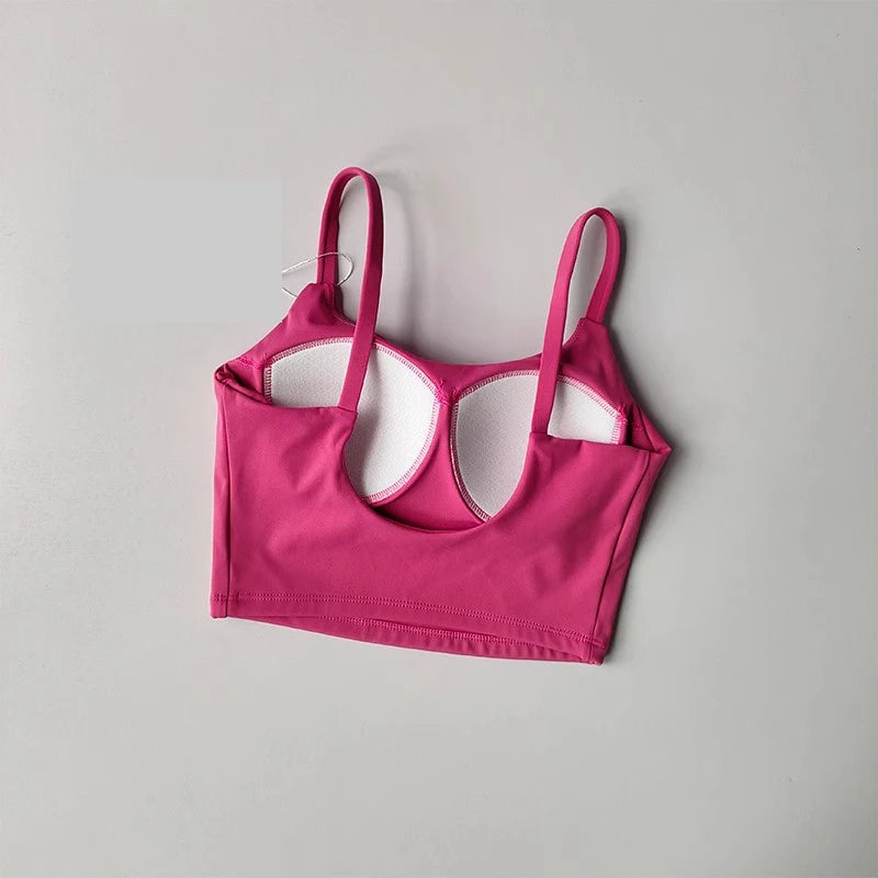 High-end Sports Bra Gym Camisole Fixed Pad Push-up Sports Underwear Women's Strapless Beauty Back Training Fitness Bra Yoga Bra