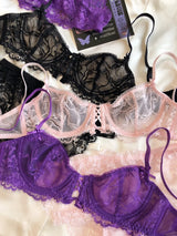 Sexy Hollow Bra French Ultra Thin Lace Embroidery Women Lingerie Set Underwire Push Up Bras Breathable Underwear and Panties Set