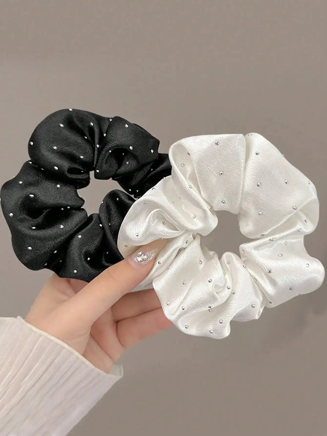 3 Pcs Crystal Dot Scrunchies Hair Rings Fashion Hair Accessories for Women Girls Party Ponytail Holder Hair Accessories