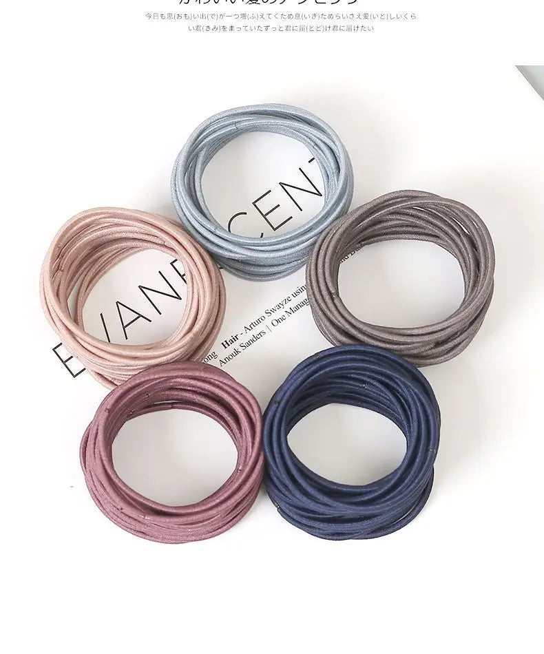 100PCS/Set Women 3.5CM Basic Nylon Elastic Hair Bands Ponytail Hair Scrunchie Rubber Bands Headband Hair Accessories Headwear