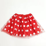 Children's mesh dress half skirt with big black dots, bee or ladybug dress, holiday carnival mini skirt