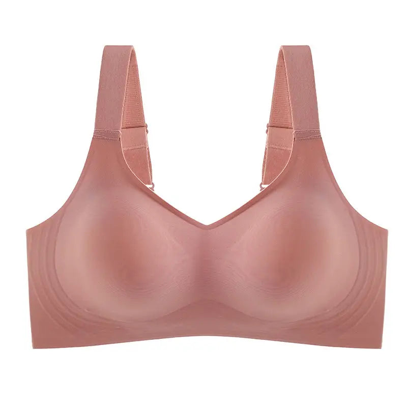Beautiful Back Large Size Soft Support Push-up Bra For Women, Seamless One-piece, Wire-free, Adjustable Sports Thin Bra Seamless