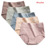 5 Pack Women's Cotton High Waisted Underwear - Tummy Control & Butt Lift, Graphene Antibacterial, Breathable Comfort, No Ride Up