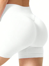 Women's Seamless Butt Lifting Sports Shorts, Suitable For Gym Workout, Cycling, Running, Black Tight Pants, Summer
