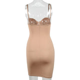 Slimming Full Length Shapewear Slips Nude Straight Tube Dress Body Shaper Women Skinny Under Dresses Underwire Cup Black