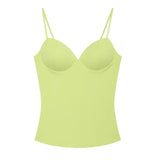 HXAO Sleeveless Crop Tops For Woman Corset Camisole Brown Top Women Bodycon Backless Sexy Tops With Straps Bustier Tank Tops