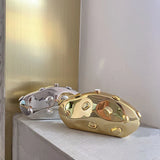 Acrylic Shell Shape Clutch Bag Gold Silver Blue Women Evening Party Cute Metal Shiny Purse Handbag 2025 Wholesale Clutch Bags