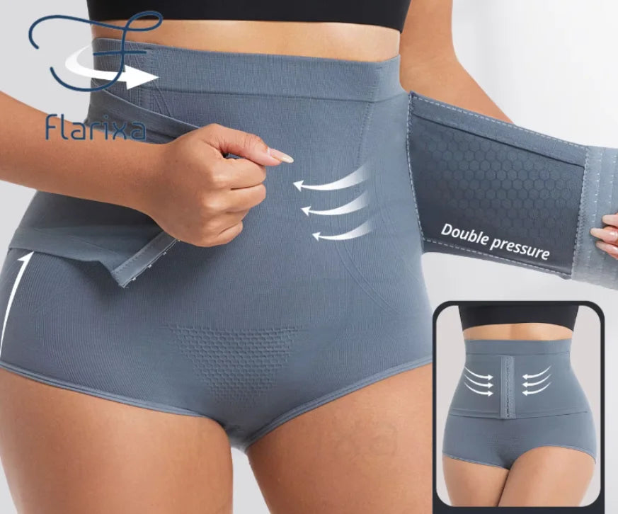 2PC,Women Seamless High Waist Waist Cincher Panty Briefs Strong Compression Faja Shaperwear Tummy Control Body Shaper Belly Shaping Butt Lifting Underwear