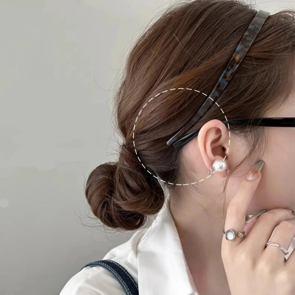 Ladies Non-Clamping Ear Bone Hair Accessories Acetic Acid Headband Headband High-End Hairband Girls 2025 New Summer Elegant He