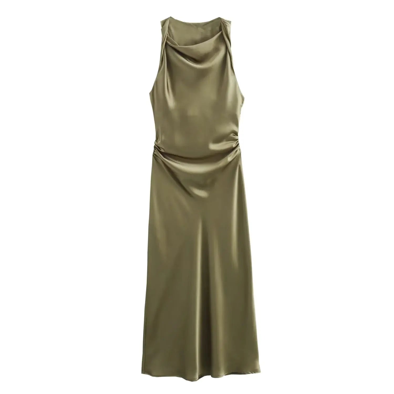 Satin Long Dresses for Women 2026 Summer Slip Midi Dress Woman Sexy Evening Party Dress Sleeveless Female Elegant Dresses