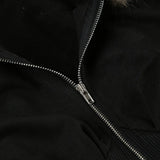 Goth Dark Autumn Winter Faux Fur Collar Solid Hooded Coats Women Casual Slim Waist Zip Hoodies Gothic Jackets Chic Streetwear
