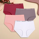 4Pcs S-XXL Cotton High Waist Underpants Women's Seamless High Elastic Belt Panties Comfortable Sports Briefs Breathable Lingerie