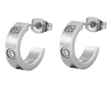 Luxury Shiny Zircon Hoop Earrings for Women Trendy Golden Stainless Steel Wed Ear Geometric Circle Earring Jewelry Pendientes