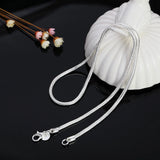 45-60cm 925 Silver 1MM/2MM/3MM solid Snake Chain Necklace For Men Women Fashion Jewelry for pendant
