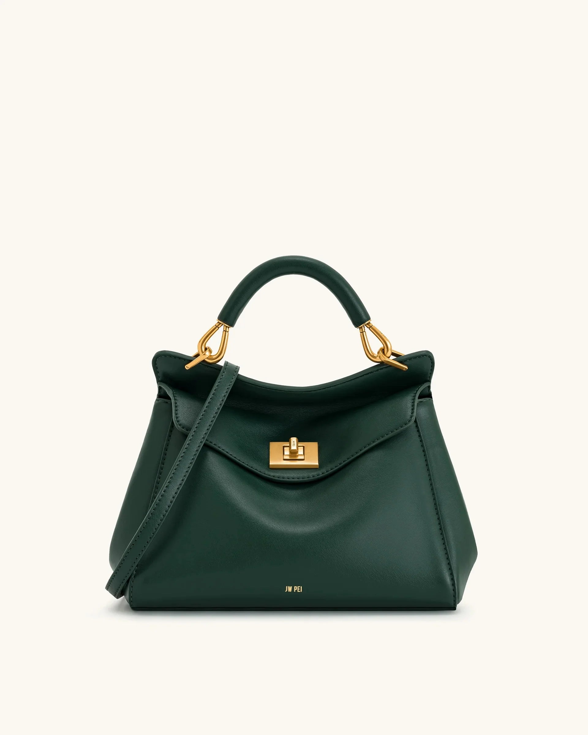 JW PEI Lucia Top-Handle Bag Luxury Designer Crossbody Shoulder Bag for Women Elegant Turn Lock Vegan Leather Messenger Purse