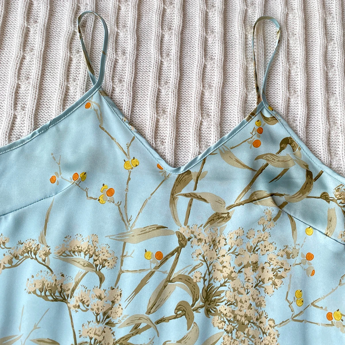 Elegant Floral Print Cami Tops Ruffle Hem Shorts Pajama Set  Women's Sleepwear Loungewear