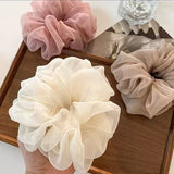 Large Mesh Hair Rope for Women Simple and Fashiona  Does Not Hurt The Hair Hair Rope Cute Girl High Ponytail Scrunchie