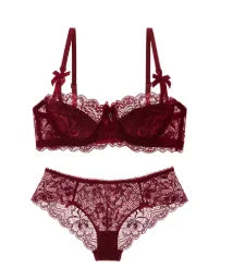 MOYISU French Romantic Lace Comfortable Breathable セクシー Tushy Slim Bra Collection Pure Desire Girls Push Beautiful Underwear SET