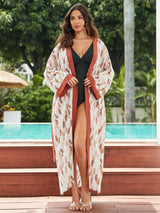 2026 Women Swimsuit Beach Cover Up Dress Sleeve Kaftan Beach Tunic Long Pareos Bikinis Cover Ups Summer Robe Plage Beachwear