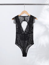 Women Lace Trim Bodysuit Sexy Woman Clotehs Sleeveless Deep V Neck Sheer Mesh Elegant Casual Party Top Spring Vacation Outfit