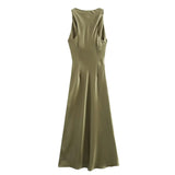 Satin Long Dresses for Women 2026 Summer Slip Midi Dress Woman Sexy Evening Party Dress Sleeveless Female Elegant Dresses