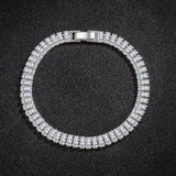 luxury designer Silver Color fine Crystal Bracelet For Women fashion Jewelry Engagement Wedding Glamour 18CM