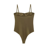 Zevity 2025 Women Sexy Spaghetti Strap Inner Style Beach Wear Bodysuits Ladies Soft Slim Swimsuit Playsuits Mujer Rompers LS9043