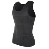 Men Slimming Body Shaper Abdomen Reducer Underwear Tank Top Sleevelss Wide Strap Shapewear Fitness Posture Correct Belly Abdominal Fat Reducer Vest Breathable Soft Waist Trainer S-3XL