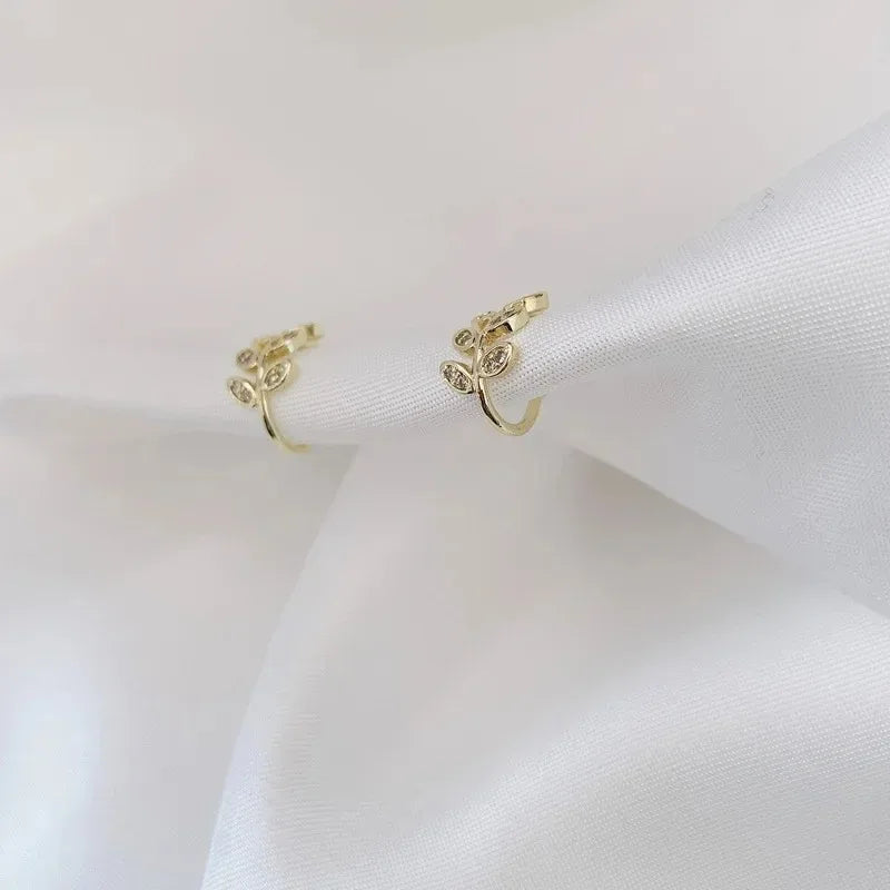 EVISPOL 1Pc Hot Sale Cute Metal Leaf Earcuff Clips On Earring for Women Fake Piercing Cartilage Earrings Ear Ring Without Hole